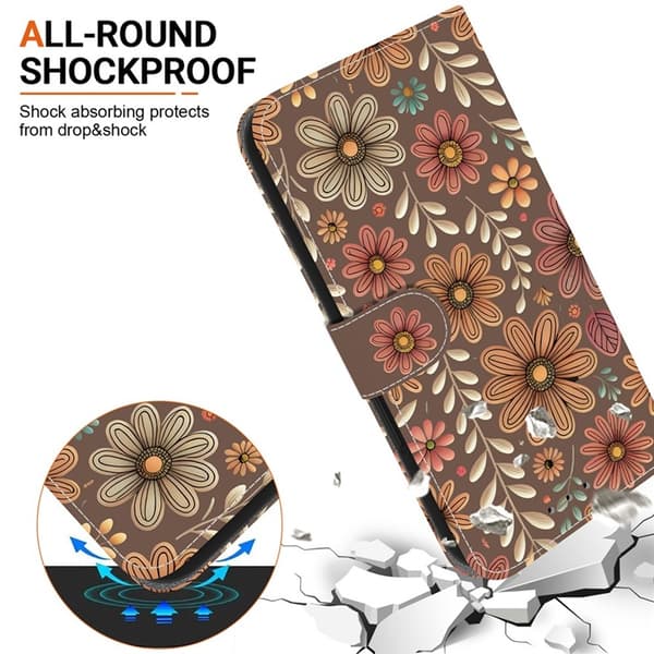 Sony Xperia 1 VII Konstläder Plånboksfodral Pattern Printing - Blossom Brun
