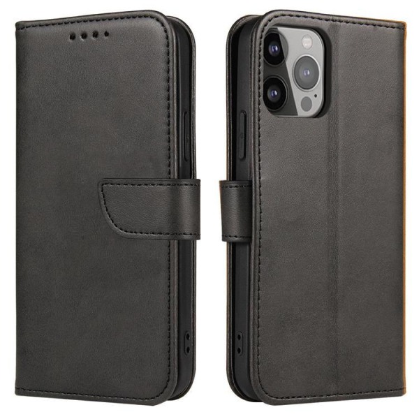 Galaxy A34 5G Wallet Case Magneettinen Flip Kickstand - musta
