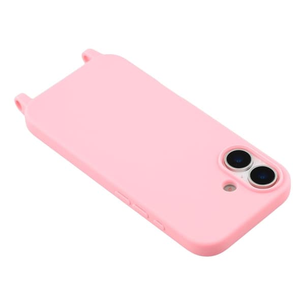 Mobilskal till iPhone 17 TPU med Hål för Rem - Rosa Rosa