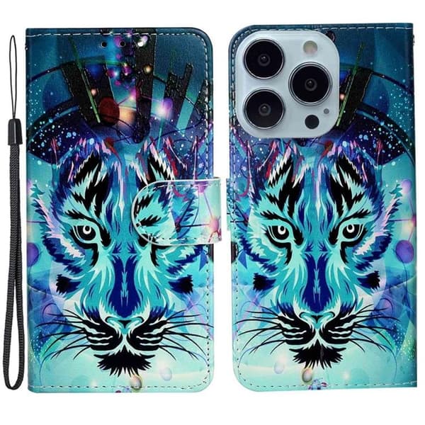 iPhone 14 Pro Max Plånboksfodral Folio Flip - Wolf Blå
