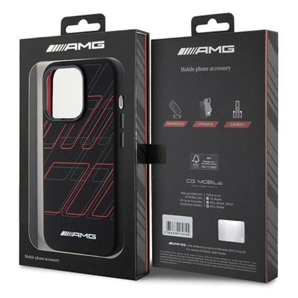 AMG iPhone 15 Pro Mobilskal MagSafe Silikon Large Rhombuses Svart