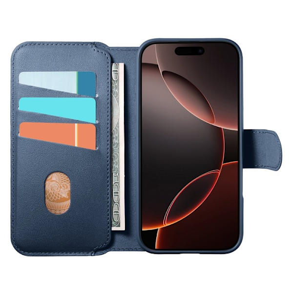 CASENEO iPhone 16 Pro Plånboksfodral Konstläder - Blå