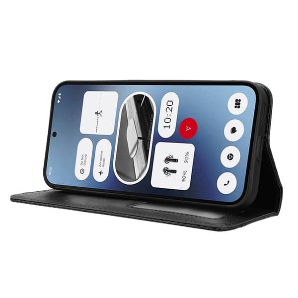 Nothing Phone (2a) Plus Plånboksfodral Retro Kickstand - Svart Svart