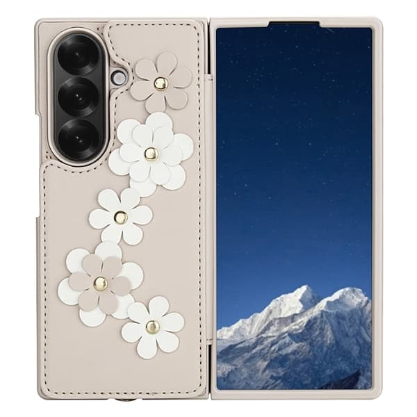 Galaxy Z Fold7 Plånboksfodral Med 2 Remmar - Beige Beige