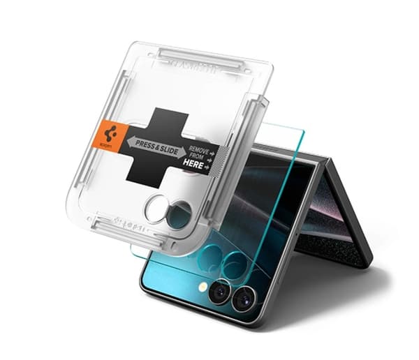 Spigen [2-Pack] Galaxy Z Flip 7/8 Härdat Glas Skärmskydd EZ Fit - Clear Transparent
