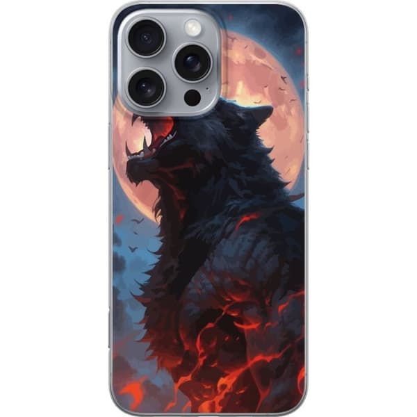 Telefontaske til Apple iPhone 16 Pro Max med hylende ulv