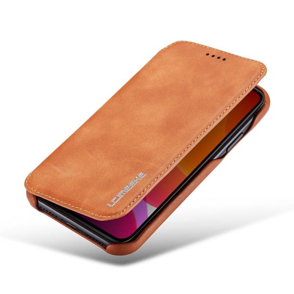 LC.IMEEKE Mobilskal till iPhone 11 Retro Stil Äkta Läder - Brun