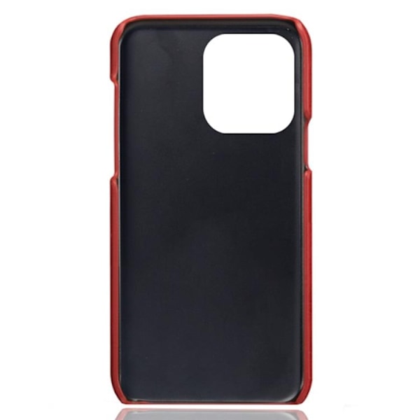 iPhone 14 Pro Max Skal Korthållare PU Läder - Röd