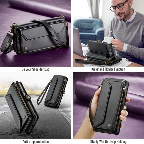 CASEME Google Pixel 10/10 Pro Plånboksfodral RFID Zipper Svart