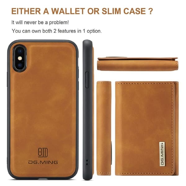 DG.MING M1 Mobilskal för iPhone XS Max 6.5 tum - Brun