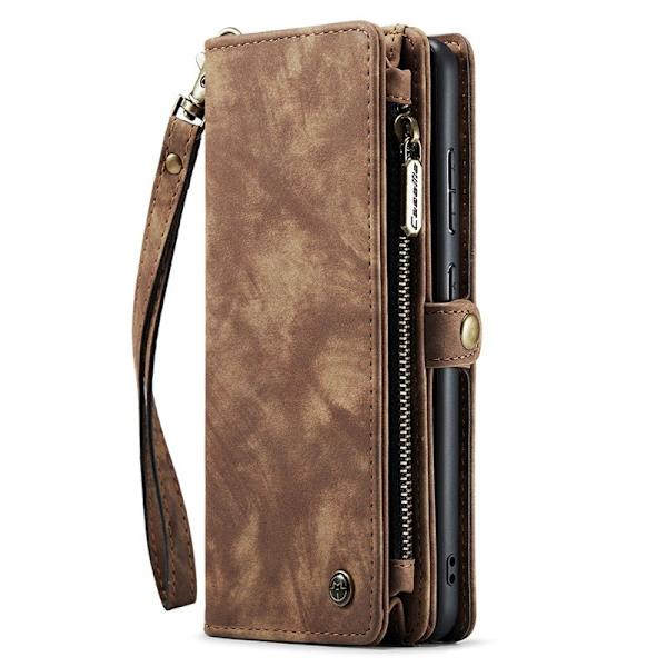 CASEME Multi-function Wallet TPU + KonstLäder Mobilskal - Brun