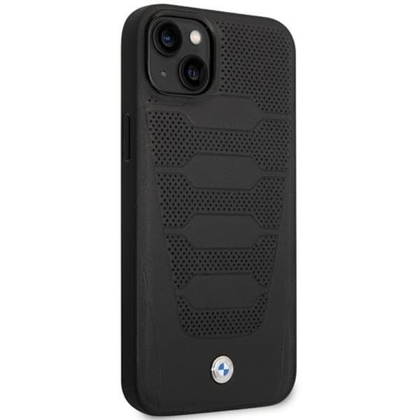 BMW Mobilskal till iPhone 14 Läder Seats Pattern - Svart Svart