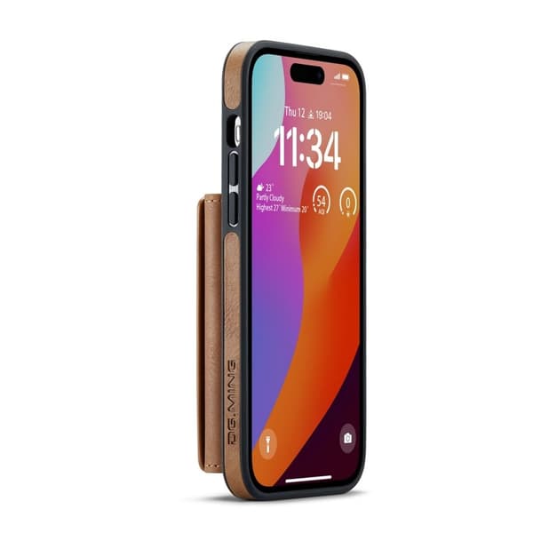 DG.MING M5 Series Mobilskal till iPhone 16 Pro Max Magnetiskt Konstläder Brun