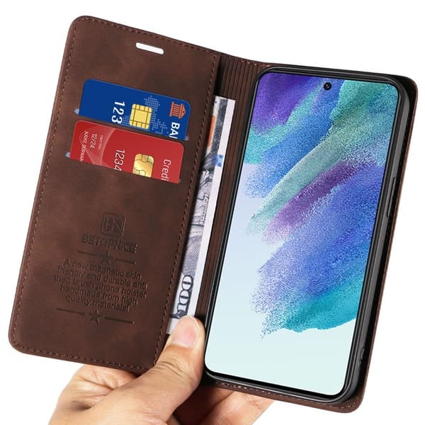 BETOPNICE 003 Plånboksfodral för Samsung Galaxy S21+ 5G - Konstläder - Brun