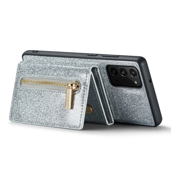 DG.MING M3 Series Konstläder Plånboksfodral för Samsung Galaxy Note20 5G Silver