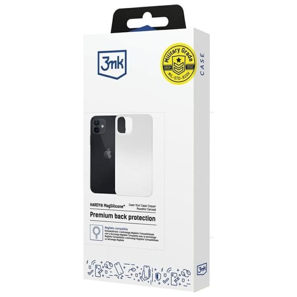 3MK Mobilskal till iPhone 12 MagSafe Hardy Silikon - Vit
