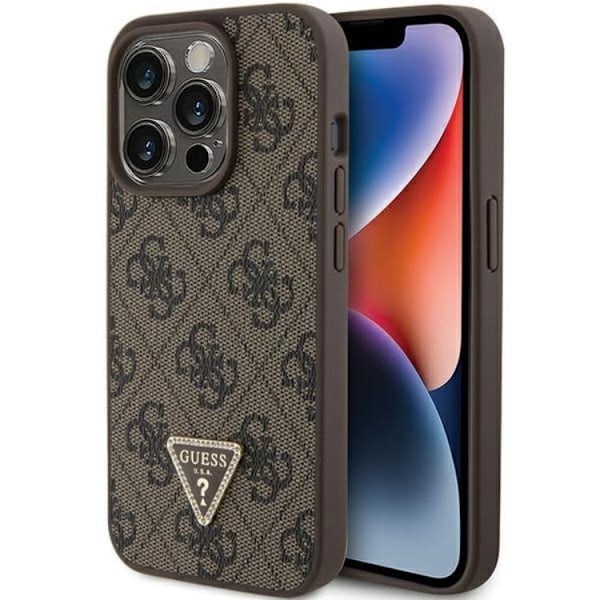 Guess iPhone 15 Pro Mobilskal Triangle Strass - Brun