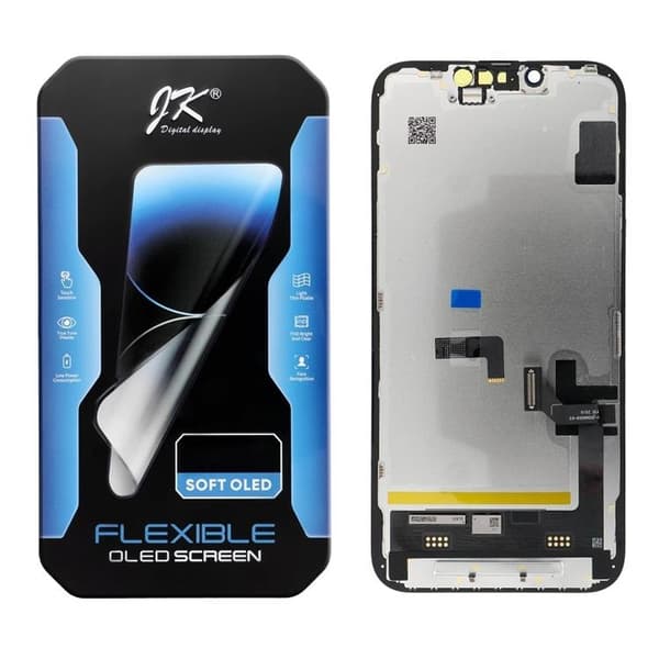 JK iPhone 16e Skärm med LCD-display SOFT OLED Byt IC Svart