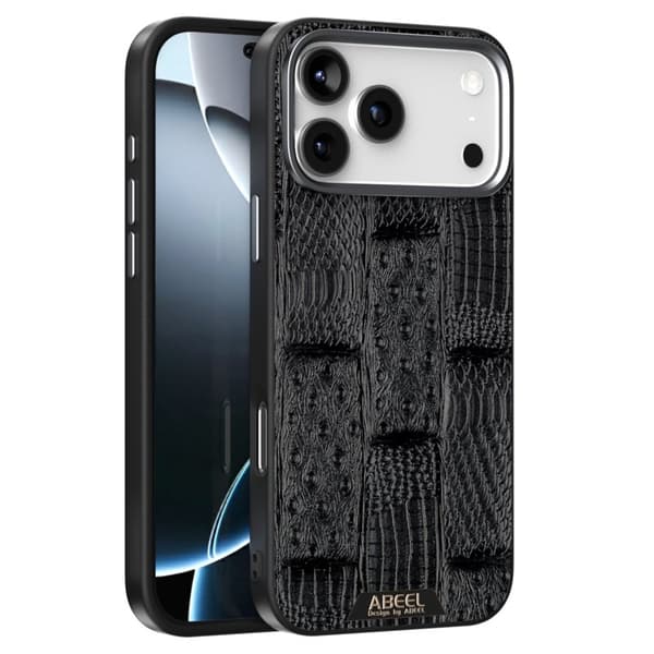 ABEEL Mobilskal till iPhone 17 Pro Max MagSafe Äkta Läder Svart