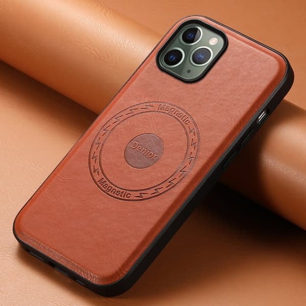 DENIOR Mobilskal till iPhone 11 Pro PU Läder Non-Slip Grepp - Brun