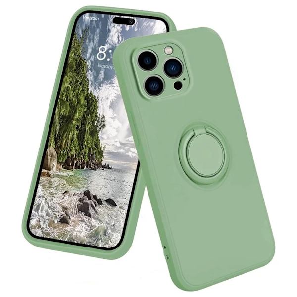 Mobilskal till iPhone 16 Silikon Ring - Grön Grön