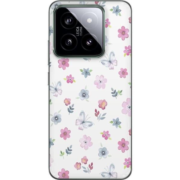 Mobilcover til Xiaomi 14 med Blomster og sommerfugle