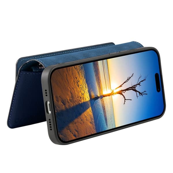 CASENEO MW-02 iPhone 17 Pro Plånboksfodral Konstläder - Blå Blå