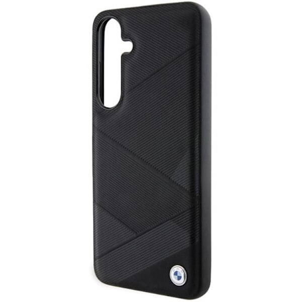 BMW Galaxy S24 Mobilskal Signature Läder Crossing Line Pattern Svart