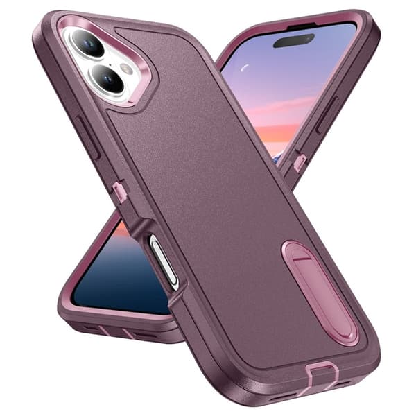Mobilskal till iPhone 17 Kickstand Silikon - Lila/Rosa Lila