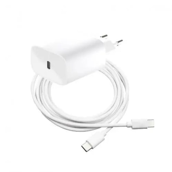 SiGN Hurtiglader med USB-C til USB-C Kabel 3A, 1m - Hvid