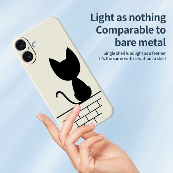 Mobilskal till iPhone 17 Black Cat on the Wall - Grön Beige