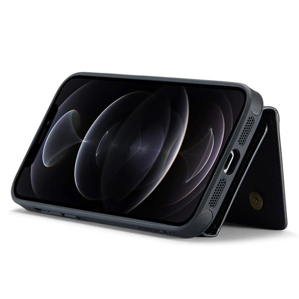 DG.MING M5 Series Mobilskal till iPhone 12 Pro Max Wallet - Svart