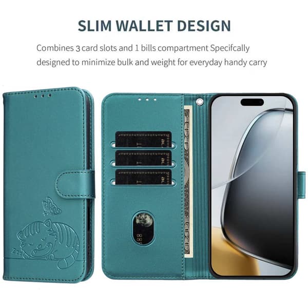 Plånboksfodral för Samsung Galaxy S26 RFID Blocking Ställ - Mörkgrön