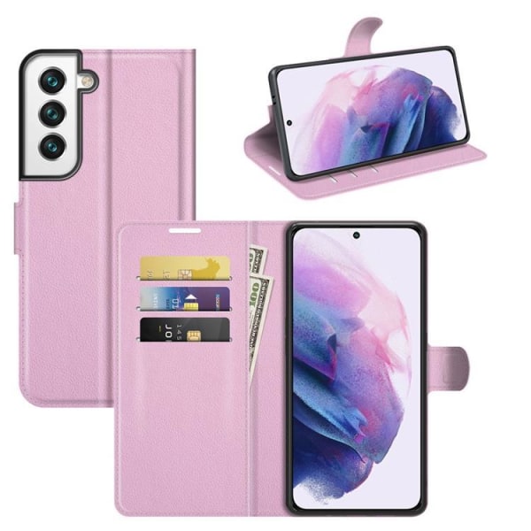 Litchi Magnetic Fodral Galaxy S22 Plus 5G - LjusRosa Rosa