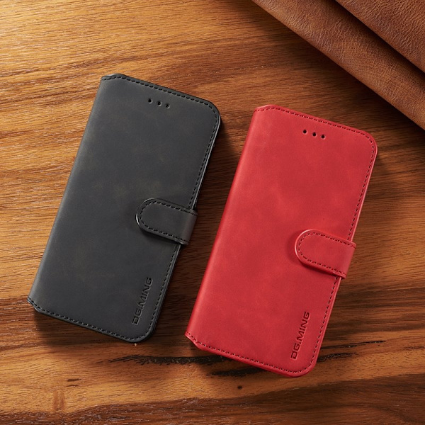 DG.MING iPhone XS Max Plånboksfodral Retro Konstläder Svart