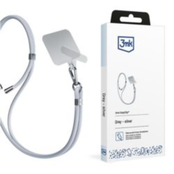 3mk Mobil Lanyard Easyclip - Grå Grå