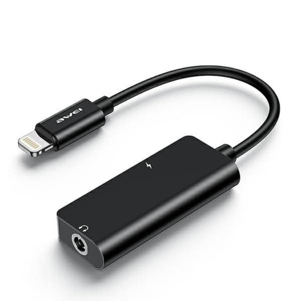 Awei Lightning Till Audio Adapter CL-121 - Svart Svart
