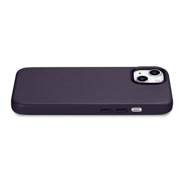 iCarer iPhone 14 Skal MagSafe Äkta Läder - Mörklila