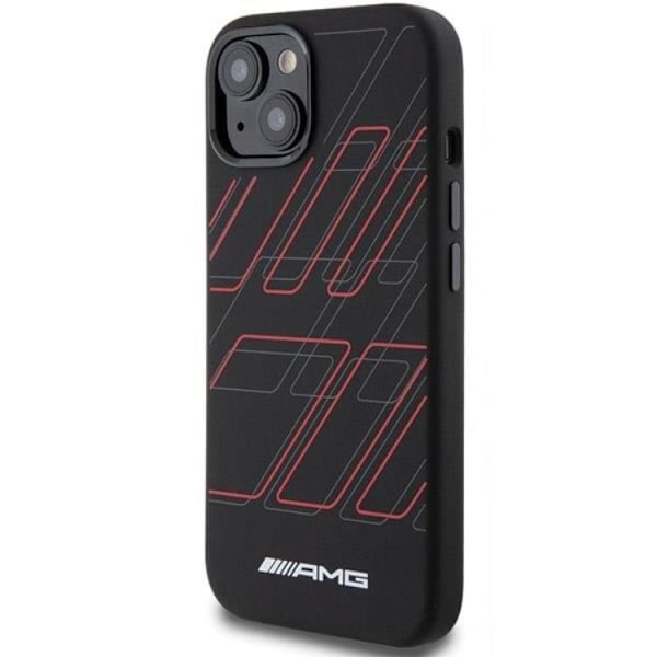 AMG iPhone 15/14 Plus Mobilskal MagSafe Silikon Large Rhombuses Svart