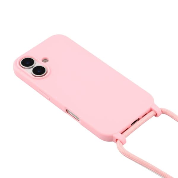 Mobilskal till iPhone 17 TPU Shockproof med Lanyard - Rosa Rosa