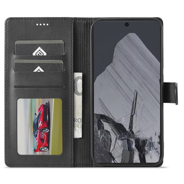 LC.IMEEKE Google Pixel 9 / 9 Pro Plånboksfodral Konstläder - Svart