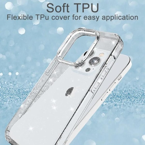 iPhone 14 Pro Max Mobilskal Glitter Powder - Transparent