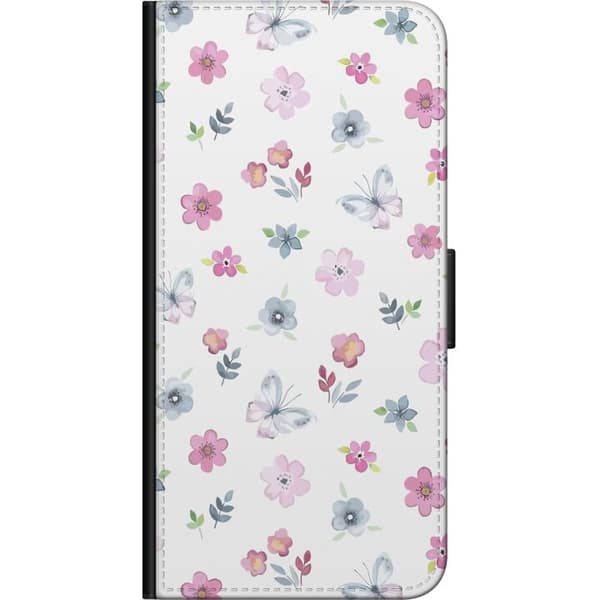 Pung Taske til Huawei Y6 (2018) med blomster og sommerfugle