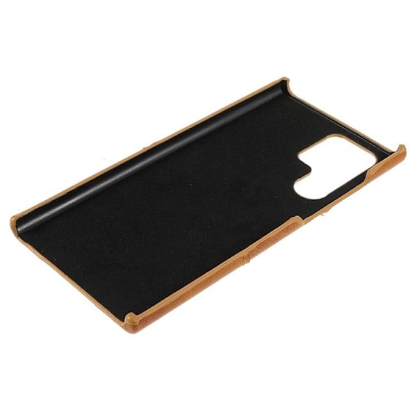 Kortplats Läder Skal Galaxy S22 Plus - Brun Brun