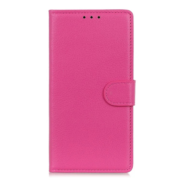 iPhone 17 Plånboksfodral Litchi Texture - Rosa Rosa