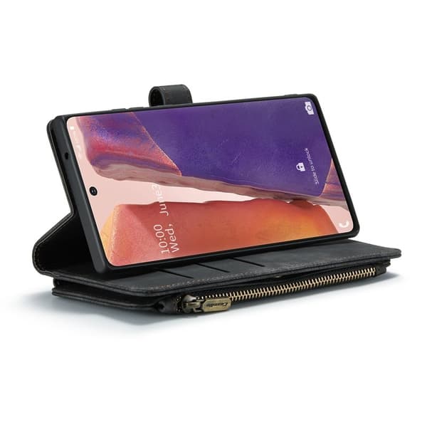 CASEME Konstläder Plånboksfodral för Samsung Galaxy Note20 - Svart
