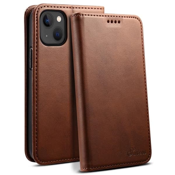 SUTENI iPhone 14 Plus Plånboksfodral Magnetic Kickstand - Brun Brun