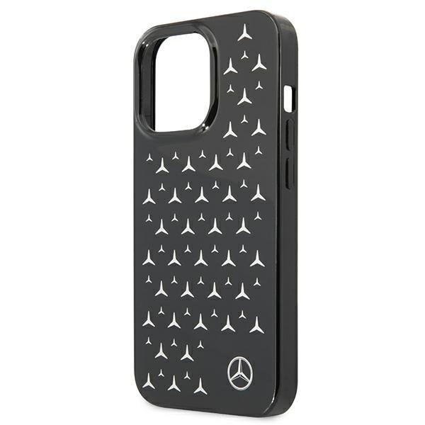 Mercedes Cover iPhone 13 Pro Silver Stars Pattern - Sort Black