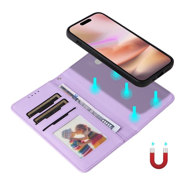 BETOPNICE iPhone 16 Plus Plånboksfodral - Avtagbart Konstläder - Lila