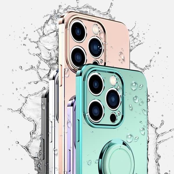 iPhone 14 Pro Max Cover Ringholder Electroplating Kickstand - Lilla Lila